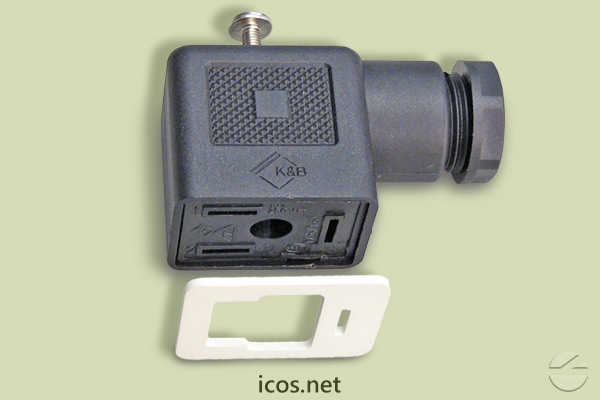 Conector DIN 43650 para conexão elétrica de Sensores Eicos