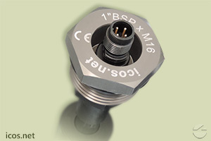 Conexão 1BSP em alumínio em montagem junto ao Sensor de Nível vertical