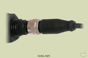 Montagem do Conector M12 reto fêmea PUR com Sensor Icos