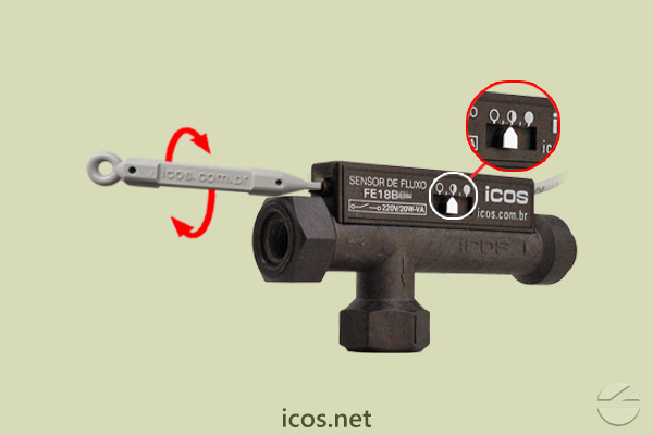 Ajuste de setpoint de vazão do Sensor de Fluxo (Fluxostato) para baixas vazões FE18B04