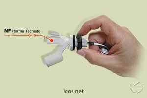 Sensor de Nível Icos LB16M-40 - Funcionamento NF (Detecção de Nível Máximo)